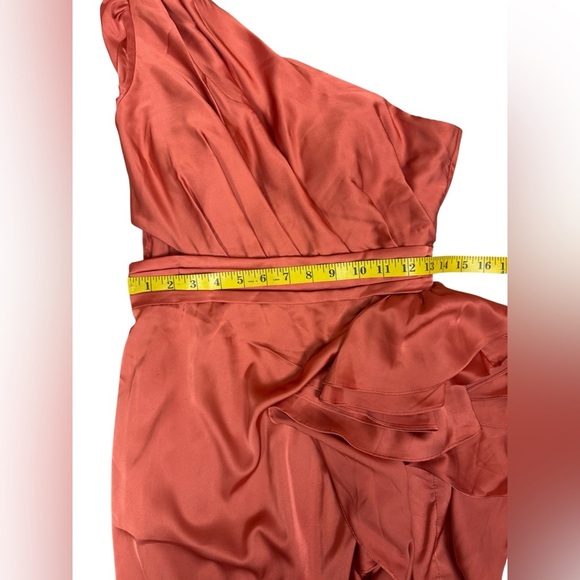 Mac Duggal One-Shoulder Ruffled Orange Dress - Picture 14 of 16